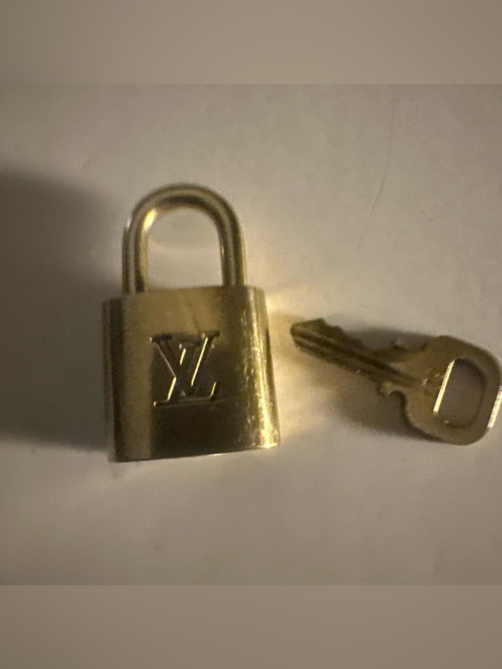 Authentic Louis Vuitton Brass Padlock and Key Set #321
